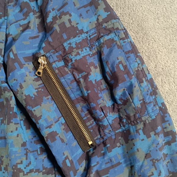 Paul Smith Bomber Jacket Blue Camo Mens Large - Picture 4 of 13